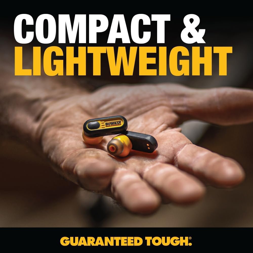 DEWALT True Wireless Bluetooth Earbuds — TWS Bluetooth Headphones — Wireless Earbuds with Type C Charging Case — Waterproof Wire Less Earphones — Jobsite Pro-X1 Premium Sound for Outdoor Work - Image 5