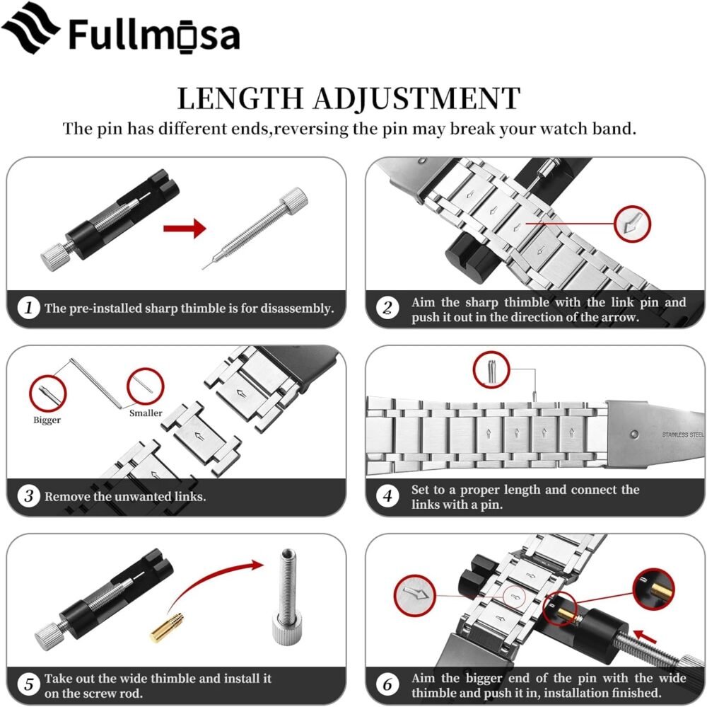 Fullmosa Bands Compatible Apple Watch 45mm 44mm 42mm, Stainless Steel iWatch Band with Case for Apple Watch Series 9 8 7 6 5 4 3 2 1 SE, Silver and Gold - Image 7