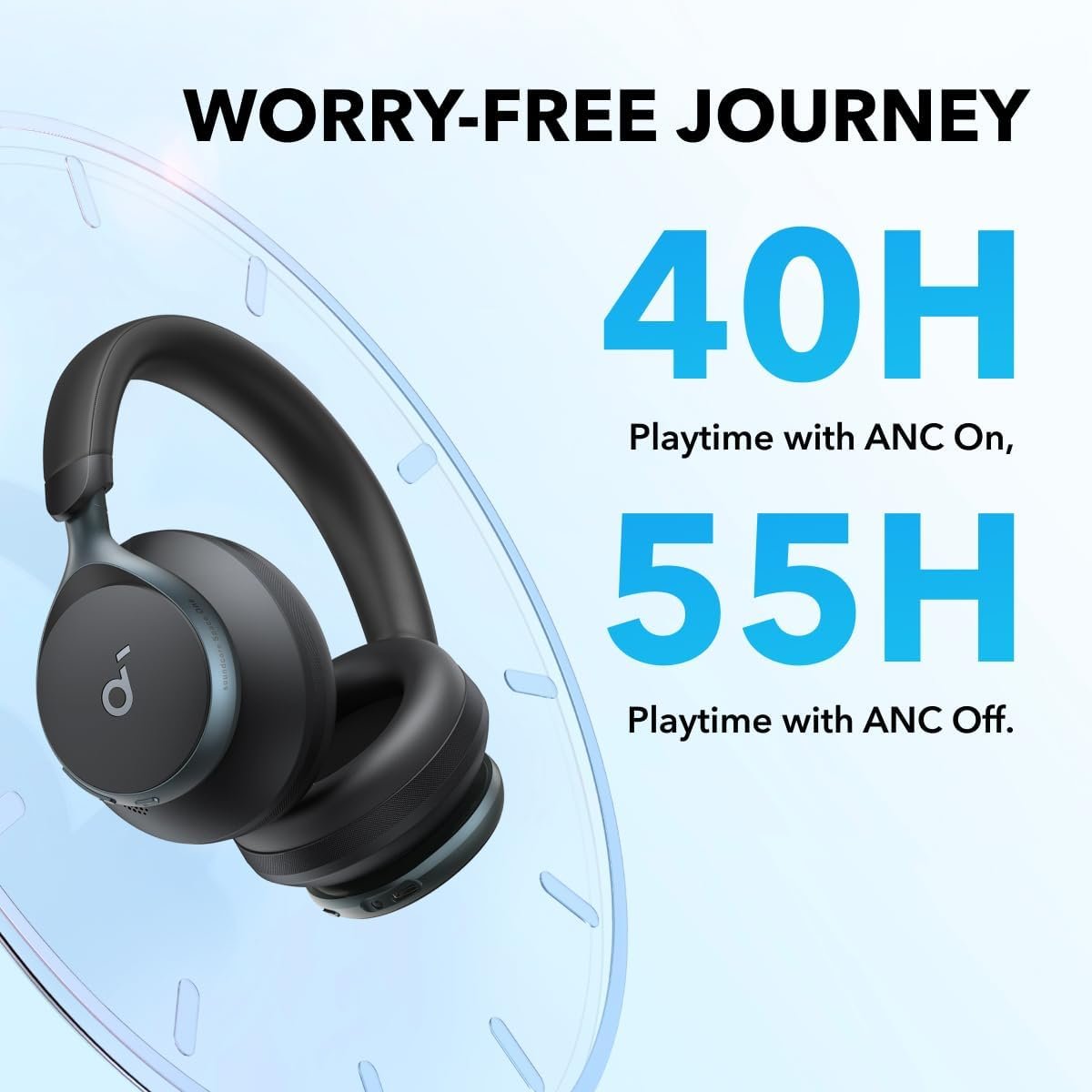Soundcore by Anker, Space One, Active Noise Cancelling Headphones, 2X Stronger Voice Reduction, 40H ANC Playtime, App Control, LDAC Hi-Res Wireless Audio, Comfortable Fit, Clear Calls, Bluetooth 5.3 - Image 6