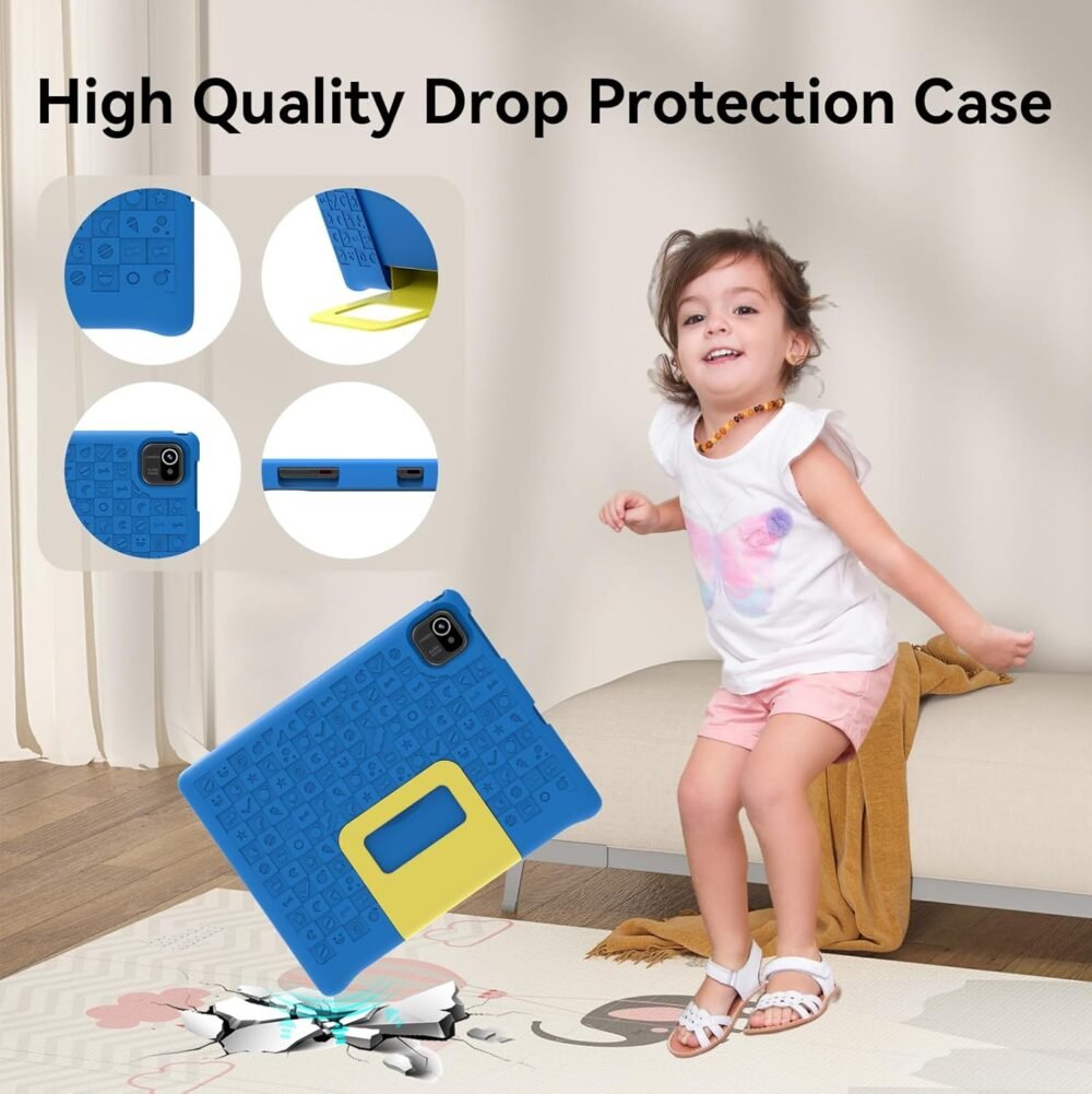 Kids Tablet 10 inch, Tablets for Kids Ages 3-7 with EVA Case, 32GB Storage(TF Expand 512GB), Pre-Installed Google Kids Space, Family Link, Child Education Contents, 5000mAh Battery - Blue - Image 8