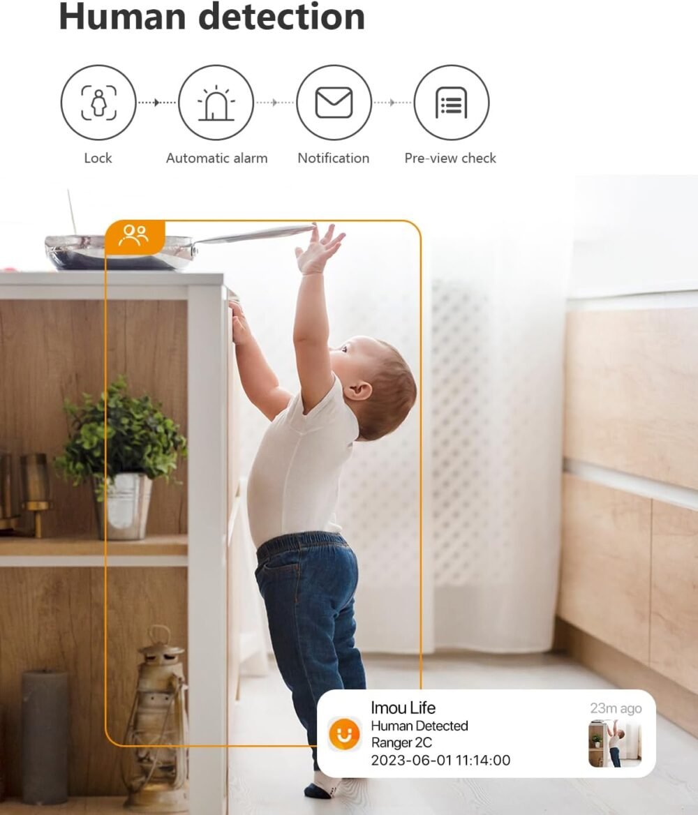Imou 2K WiFi Security Camera Indoor Pet Dog Baby Camera with AI Human/Motion/Sound Detection, 360° Wireless IP Home Security Camera, Smart Tracking, Siren, Night Vision, 2-Way Audio, Works with Alexa - Image 4