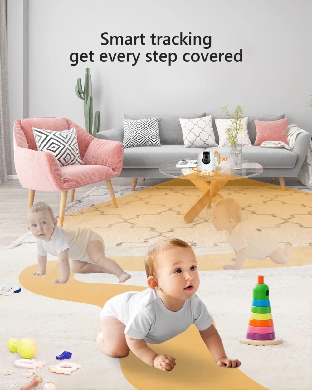 Imou 2K WiFi Security Camera Indoor Pet Dog Baby Camera with AI Human/Motion/Sound Detection, 360° Wireless IP Home Security Camera, Smart Tracking, Siren, Night Vision, 2-Way Audio, Works with Alexa - Image 5