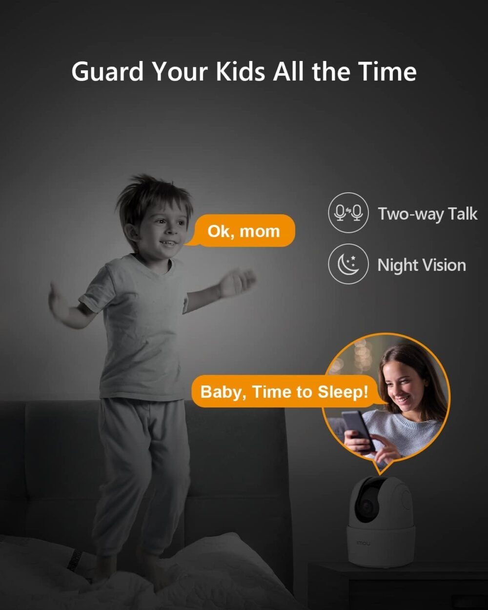Imou 2K WiFi Security Camera Indoor Pet Dog Baby Camera with AI Human/Motion/Sound Detection, 360° Wireless IP Home Security Camera, Smart Tracking, Siren, Night Vision, 2-Way Audio, Works with Alexa - Image 6