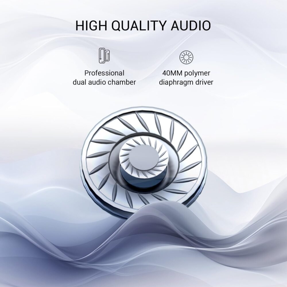 OneOdio A10 Hybrid Active Noise Cancelling Headphones, Wireless Over Ear Bluetooth Headphones, Hi-Res Audio Sound, 50H Long Playtime, Deep Bass, Wireless & Wired 2-in-1, Ideal for Travel Gym Workout - Image 5