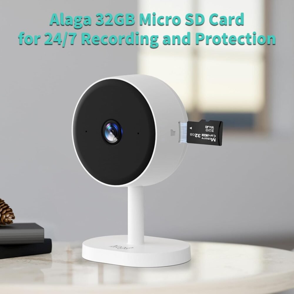 Alaga WiFi Indoor Security Camera, Baby Monitor, AI Motion Detection, 2 Way Audio, Night Vision, Cloud and SD Card Storage, Compatible with Alexa and Google Assistant, with 32G TF Card - Image 6