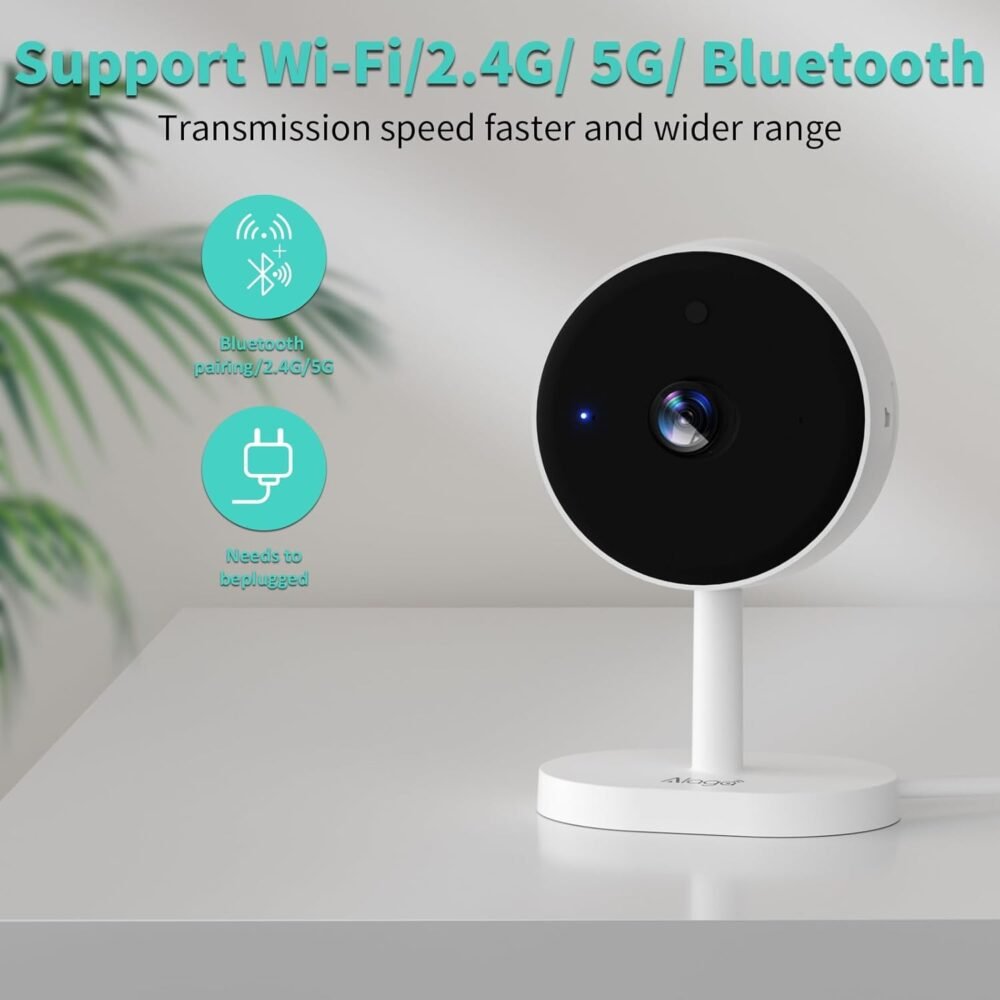Alaga WiFi Indoor Security Camera, Baby Monitor, AI Motion Detection, 2 Way Audio, Night Vision, Cloud and SD Card Storage, Compatible with Alexa and Google Assistant, with 32G TF Card - Image 8