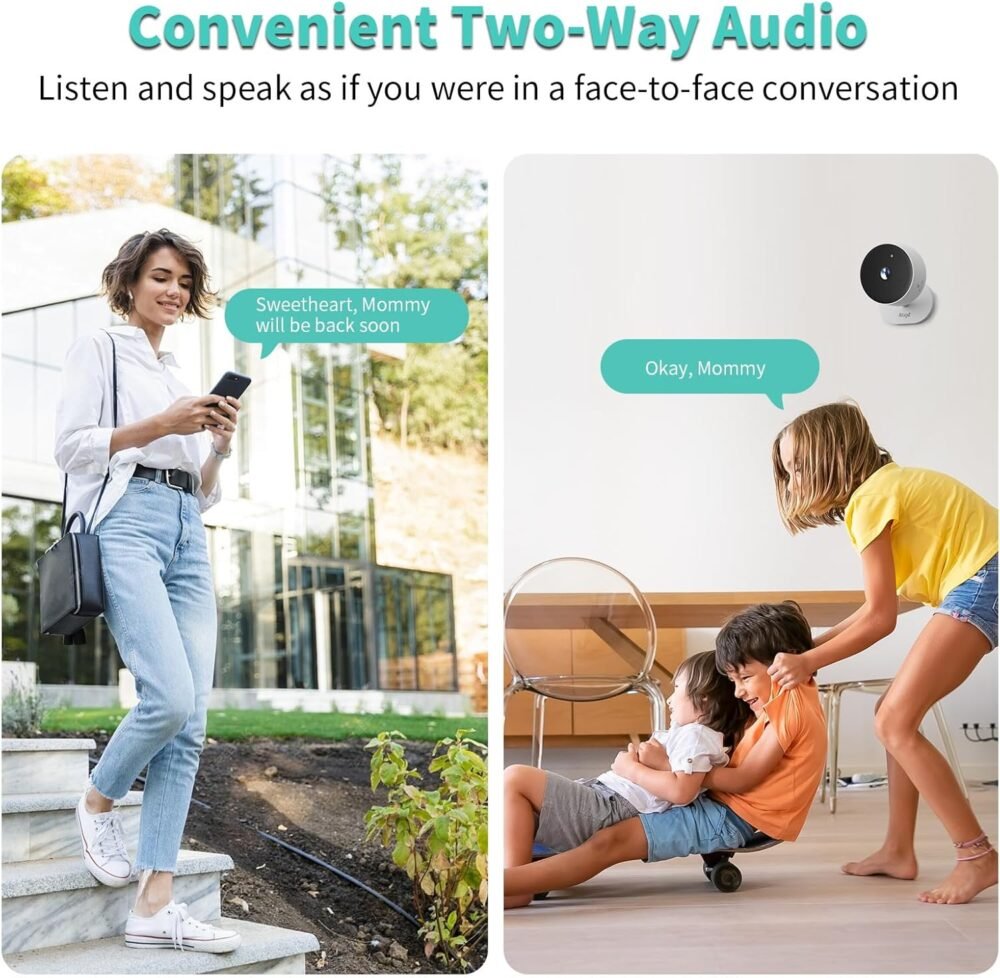 Alaga WiFi Indoor Security Camera, Baby Monitor, AI Motion Detection, 2 Way Audio, Night Vision, Cloud and SD Card Storage, Compatible with Alexa and Google Assistant, with 32G TF Card - Image 10