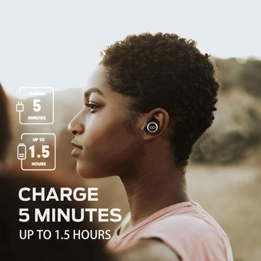 Monster Clarity 101 AirLinks Wireless Earbuds, Bluetooth 5.0 in-Ear Headphones with Charging Case, Stereo Earphones Deep Bass Sound, IPX5 Waterproof, Built-in Mic, Clear Call, Secure Fit for Sports - Image 8