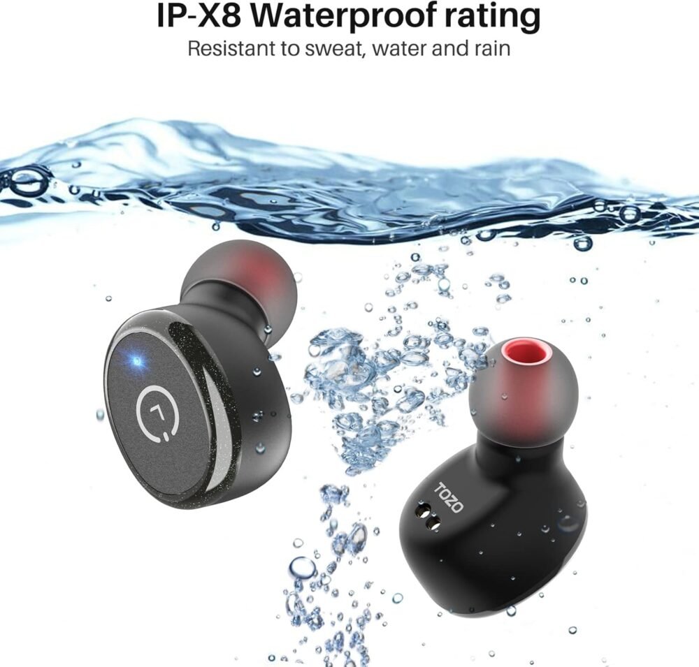 TOZO T10 True Wireless Bluetooth 5.3 Earbuds, 45H Playtime, Wireless Charging Case, IPX8 Waterproof Stereo Headphones in Ear Built in Mic Headset Premium Sound with Deep Bass, 32 Preset EQs via APP - Image 7