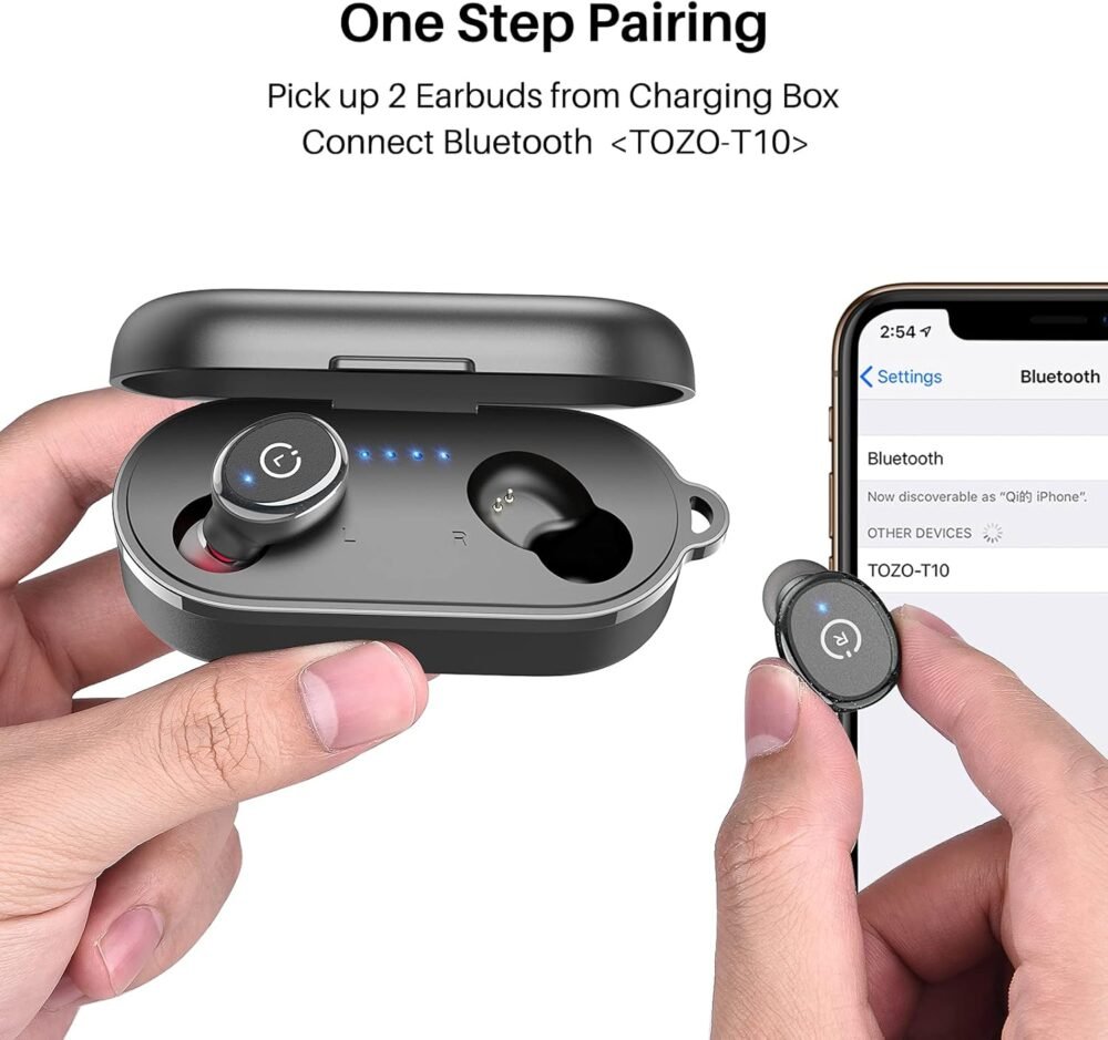 TOZO T10 True Wireless Bluetooth 5.3 Earbuds, 45H Playtime, Wireless Charging Case, IPX8 Waterproof Stereo Headphones in Ear Built in Mic Headset Premium Sound with Deep Bass, 32 Preset EQs via APP - Image 9