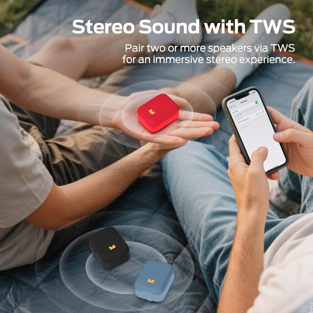 Monster Atomic Atom Wearable Bluetooth Speaker with Mics for Hands-Free Calls, IPX5 Waterproof, Compact and Portable Speaker for Workout, Cycling, Red - Image 9
