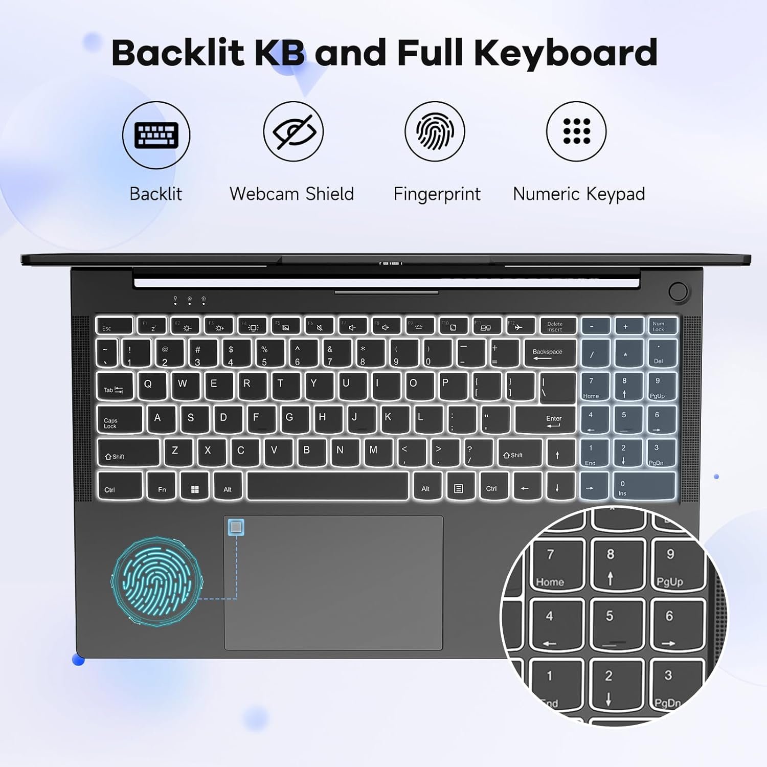 NIMO Laptop, 17.3 Business-Laptop 32GB RAM 1TB SSD Intel 6 Cores i3-1215U(Beat i5-1135G7) Backlit Keyboard 54Wh Battery 65W Type-C WiFi 6 BT5.2 Fingerprint Windows 11 Laptop - Image 6