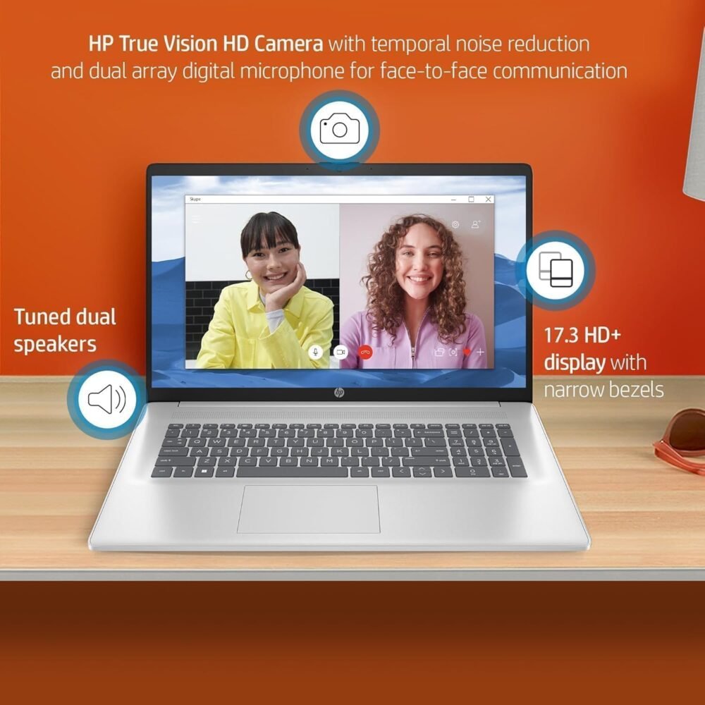 HP 17 inch Laptop, Microsoft Office 2024 Lifetime License & Windows 11 Pro, AMD Ryzen 5 7430U Processor, 17.3” FHD Display, 32GB RAM, 1TB SSD, AMD Radeon Graphics, Wi-Fi 6, Long Battery Life - Image 4