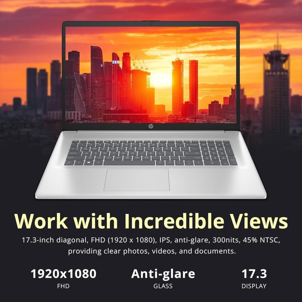 HP 17.3" FHD Laptop for Business and Students - with External CD/DVD Drive & Office Lifetime License, AMD Ryzen 5 7430U (6-core), 250 Nits IPS Display, Webcam, Wifi6, Win 11 Pro (16GB RAM | 512GB SSD) - Image 5