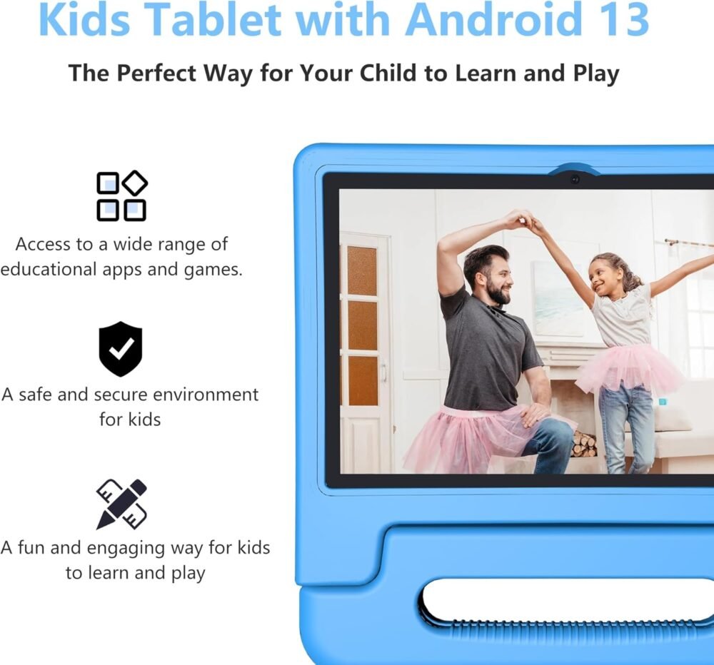 Kids Tablet 10 Inch, Tablet for Kids Android 13, 4GB+64GB, 8-Core CPU, WiFi 6, 12H Battery Life, Parental Control, 1280 * 800 HD Display, Dual Cameras, Shockproof Case, Pre-Installed Educational Apps - Image 4