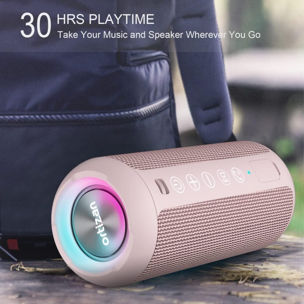 Ortizan Portable Bluetooth Speakers, IPX7 Waterproof Wireless Speaker with 24W Loud Stereo Sound, Deep Bass, Bluetooth 5.3, RGB Lights, Dual Pairing, 30H Playtime for Home, Outdoor, Party - Image 6