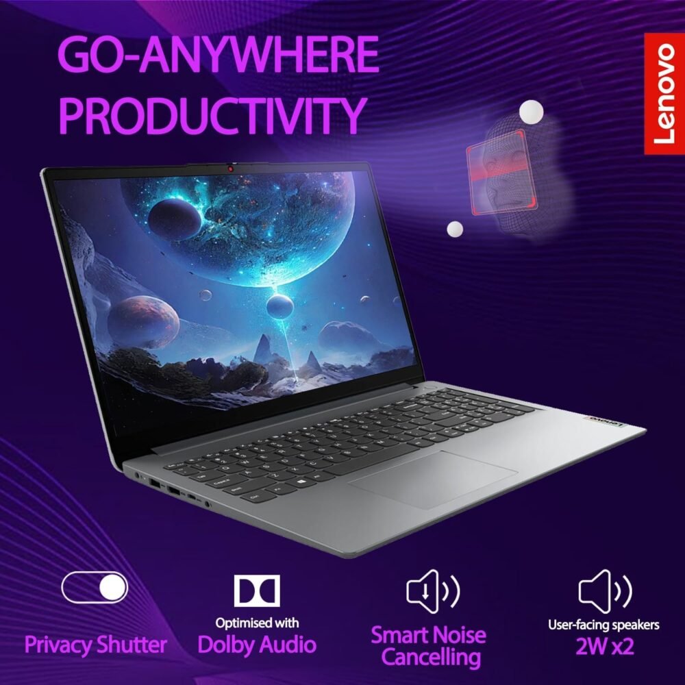 Lenovo Essential Laptop | Ideapad 1i | 20GB RAM | 15.6" FHD Display | 1TB PCIe+128GB eMMc Storage | 1 Yr Office 365 + Lenovo ADP | Intel Dual-Cores Processor | HDMI | Wi-Fi 6 | Win 11 Home | Gray - Image 5