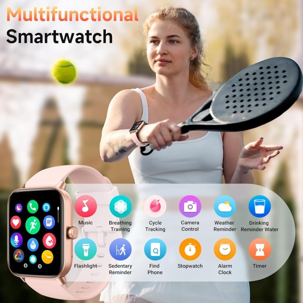 Smart Watches for Women Android & iPhone, Alexa Built-in, 1.8" Fitness Tracker with Answer/Make Calls, IP68 Waterproof Fitness Watch,Heart Rate, Sleep, SpO2 Monitor,Pedometer, Pink - Image 7