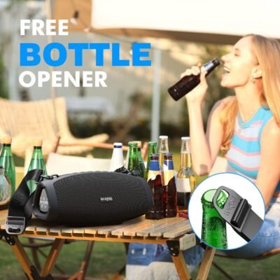 W-KING Portable Loud Speakers Bluetooth Wireless, 120W Max IPX6 Waterproof Outdoor Big Large Bluetooth Speaker Party Boombox 2 Subwoofer, Triple Passive Radiators-70W Deep Bass/42H/Power Bank/TF/AUX - Image 7