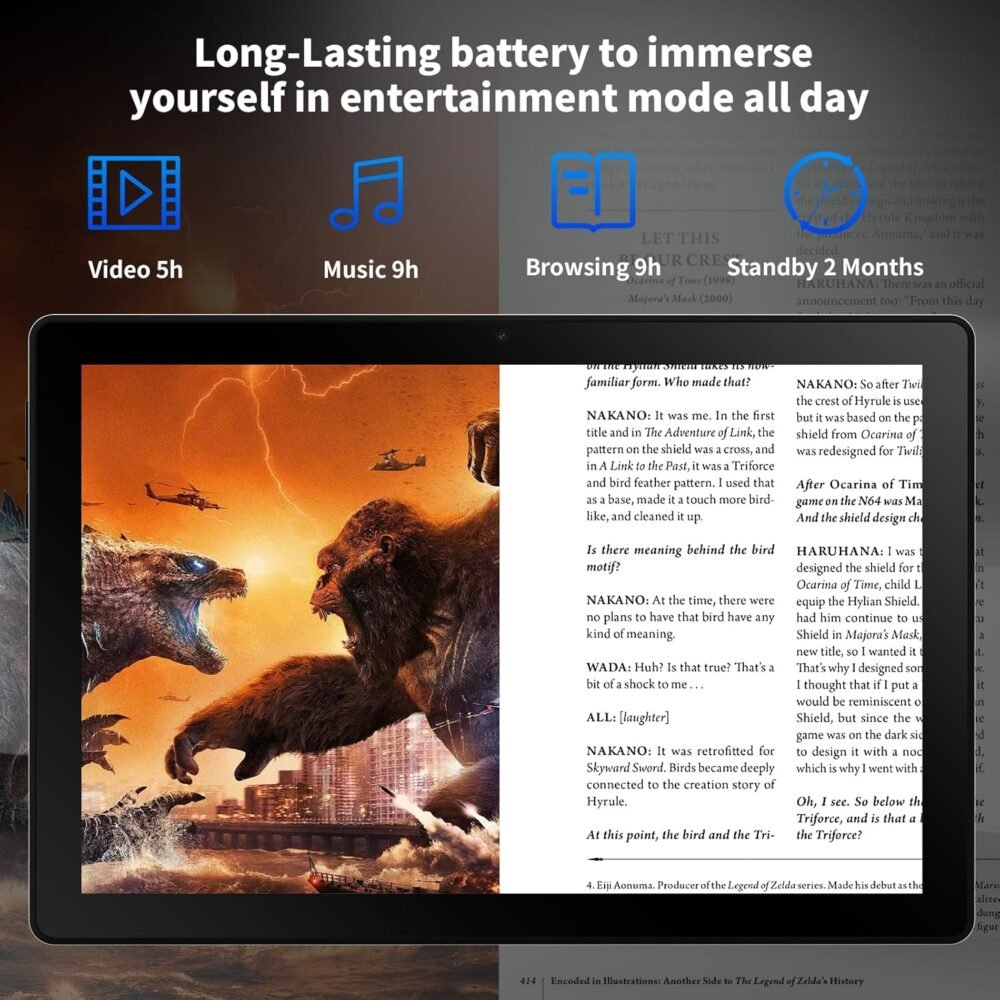 Android Tablet, 10.1 Inch Android 14 Tablet with 1280x800 IPS HD Touch Screen, Dual Camera, 64GB Storage 1TB Expansion, 8 in 1 Tablets Kit with Keyboard, Protective Case, Mouse, Stylus, BT 5.0, WiFi 6 - Image 7