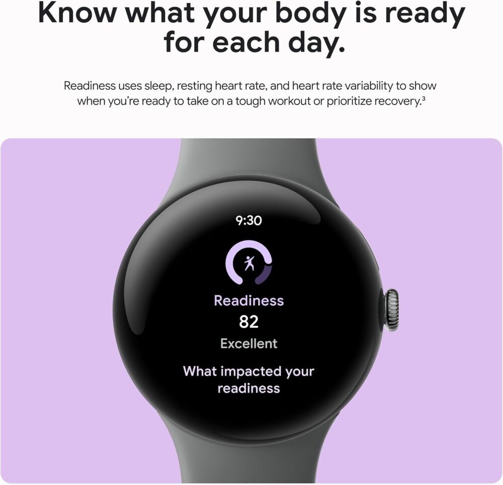 Google Pixel Watch 3 (41mm) Latest Model - Android Smartwatch, Heart Rate Tracking, Fitbit Advanced Running, Fitness Insights, 24-Hour Battery - Matte Black Aluminum Case - Obsidian Band - Wi-Fi - Image 7