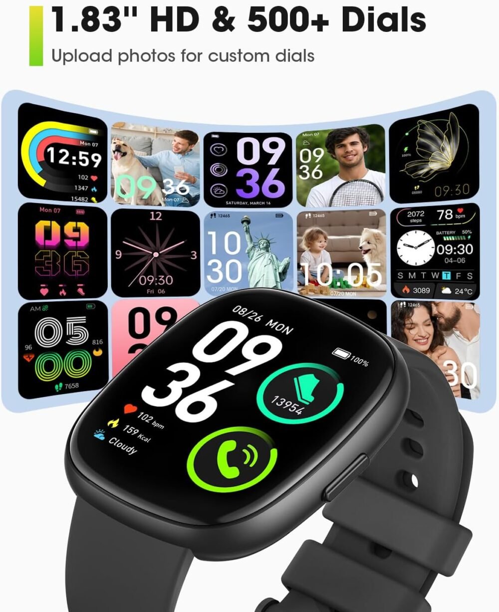 Smart Watches for Men Women Fitness: Fitness Tracker with Blutooth Call 24/7 Heart Rate SpO2 Sleep Monitor 5ATM Waterproof 120+ Sport Mode Activity Trackers Compatible iPhone Android Phones (3 Bands) - Image 8