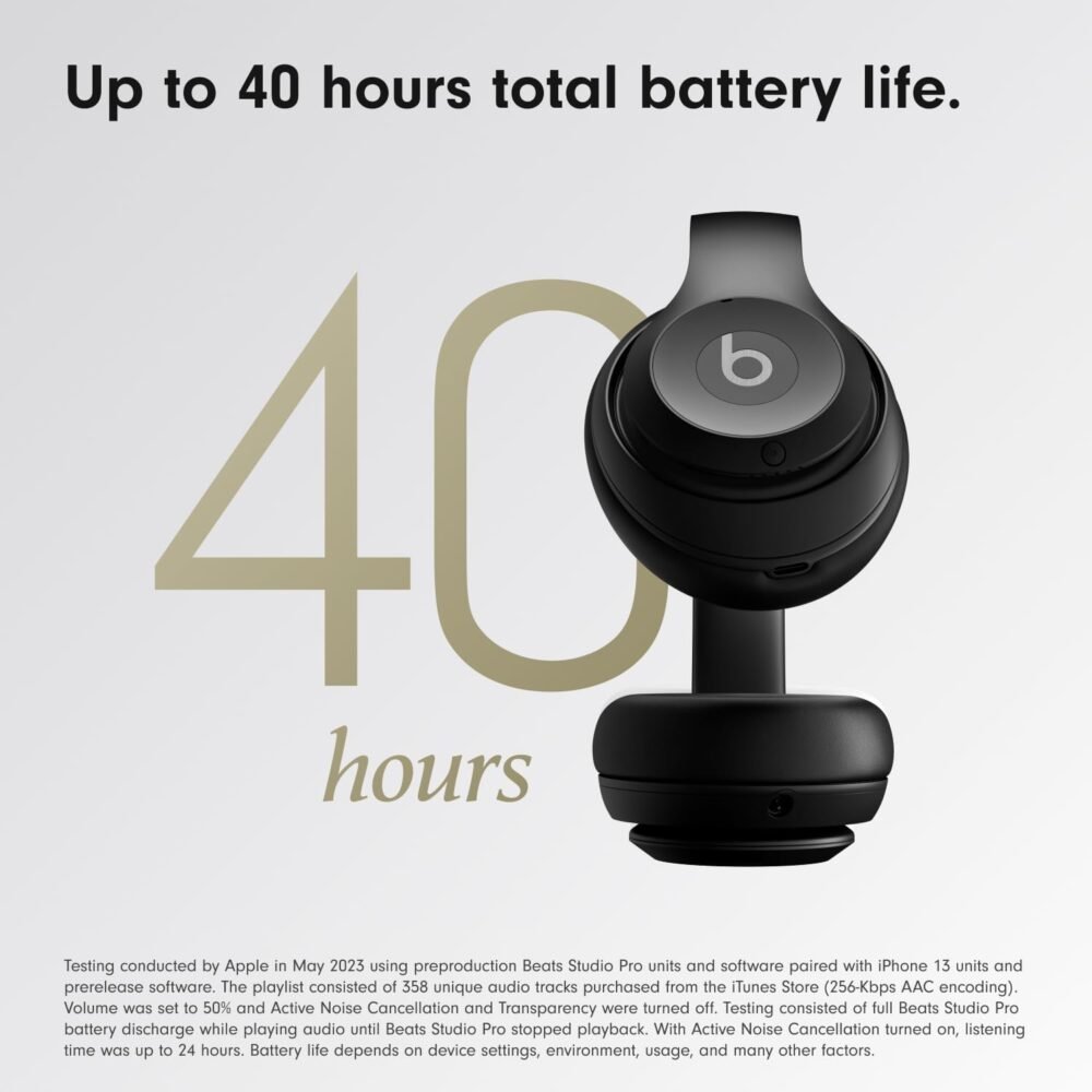Beats Studio Pro - Wireless Bluetooth Noise Cancelling Headphones - Personalized Spatial Audio, USB-C Lossless Audio, Apple & Android Compatibility, Up to 40 Hours Battery Life - Black - Image 5