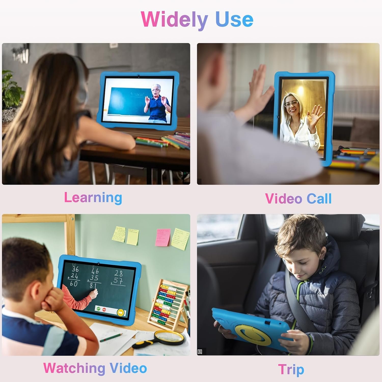 2024 Tablet 10 inch Tablets for Kids 12GB RAM 128GB ROM with Shockproof Case, Kids Space Parental Control, 6000mAh Battery, 5G/2.4G WiFi, 1280 x 800 HD Touchscreen, Bluetooth, GPS, Android 13 (Blue) - Image 8