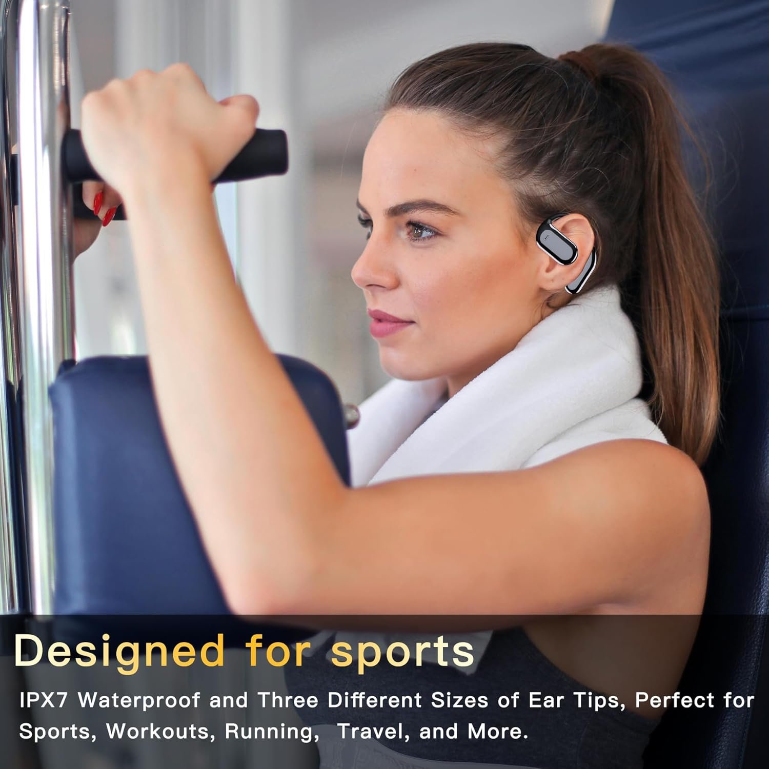 Wireless Earbuds Bluetooth Earbuds Built-in Mic with Ear Hooks 50H Playtime Ear Buds LED Display Charging Case Waterproof Design for Running Fitness - Image 3