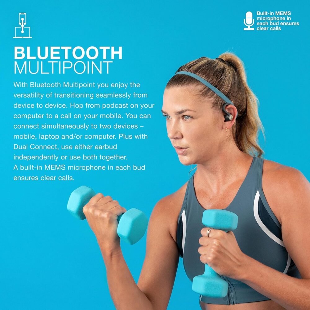 JLab JBuds Air Sport Gen 3 True Wireless Bluetooth Earbuds + Charging Case, Graphite, IP66 Sweat Resistance, Multipoint, Dual Connect, 3 EQ Sound Settings - Image 6