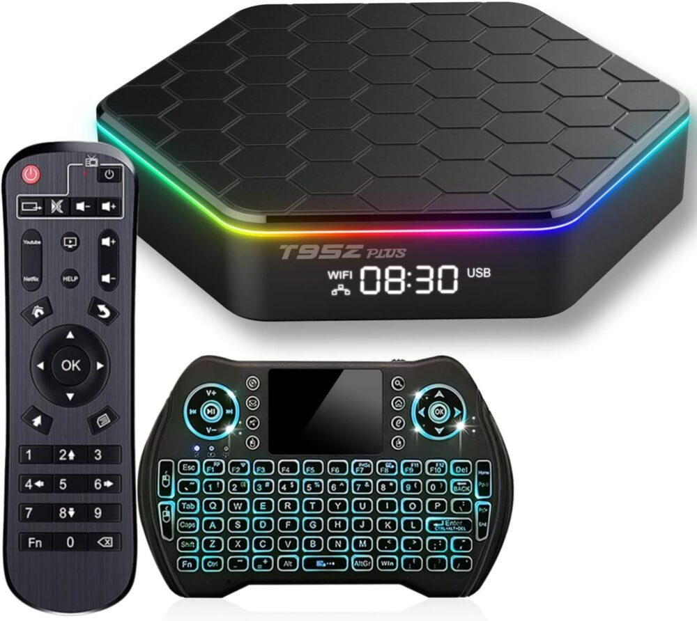 2025 Android TV Box 12.0 4GB RAM 64GB ROM 6K TV Box Android 4K Wi-Fi 6, T95Z Plus Android TV Box H618 Chip Support Dual-WiFi 2.4G/5G Android Box 3D HDR10+ Bluetooth 5.0 USB with Mini Wireless Keyboard - Image 2