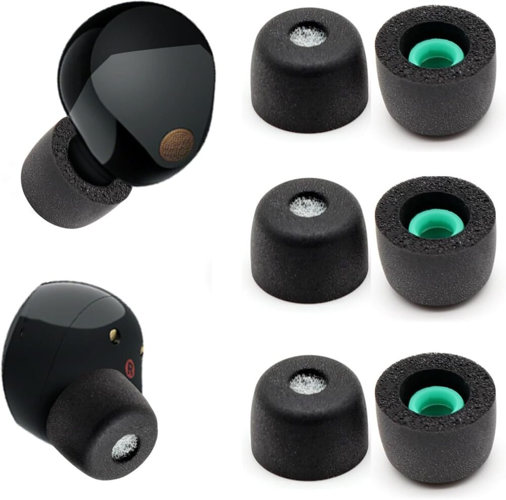 3 Pairs Memory Foam Eartips Ear Buds for Sony WF-1000XM5, Ear Tips Replacement Sony Ear Piece Foam Tips for WF-1000XM5 Fit Charging Case(Matt Surface, M) - Image 2