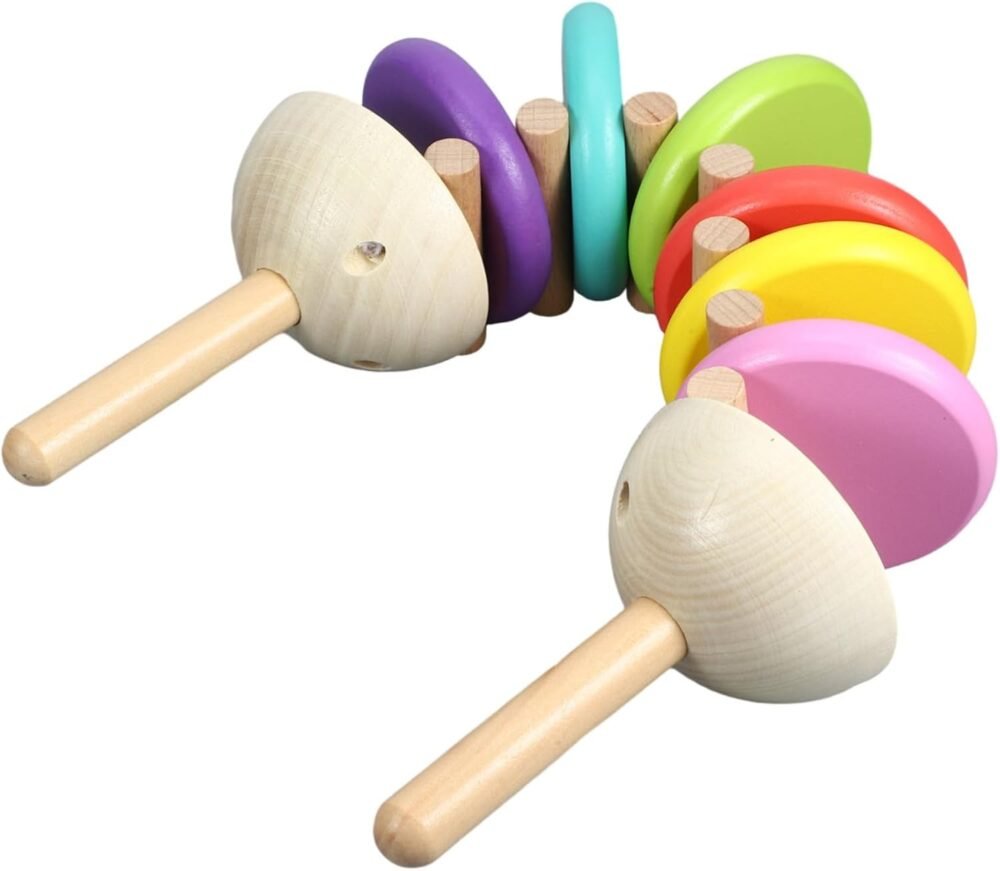 BESPORTBLE Wooden Castanet Musical for Handheld Music Instrument for Sensory Sound Making Educational for Early Childhood Development Present for Boys - Image 2
