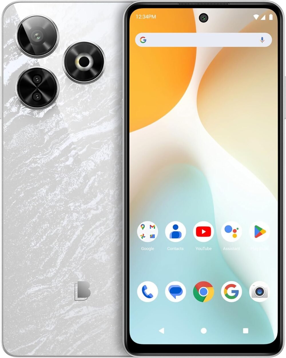 BLU G84 | 2024 | All-Day Battery | Unlocked | 6.8” FHD+ Infinity Dot Display | 256GB | Triple 50MP Camera | NFC | US Version | US Warranty | White - Image 2