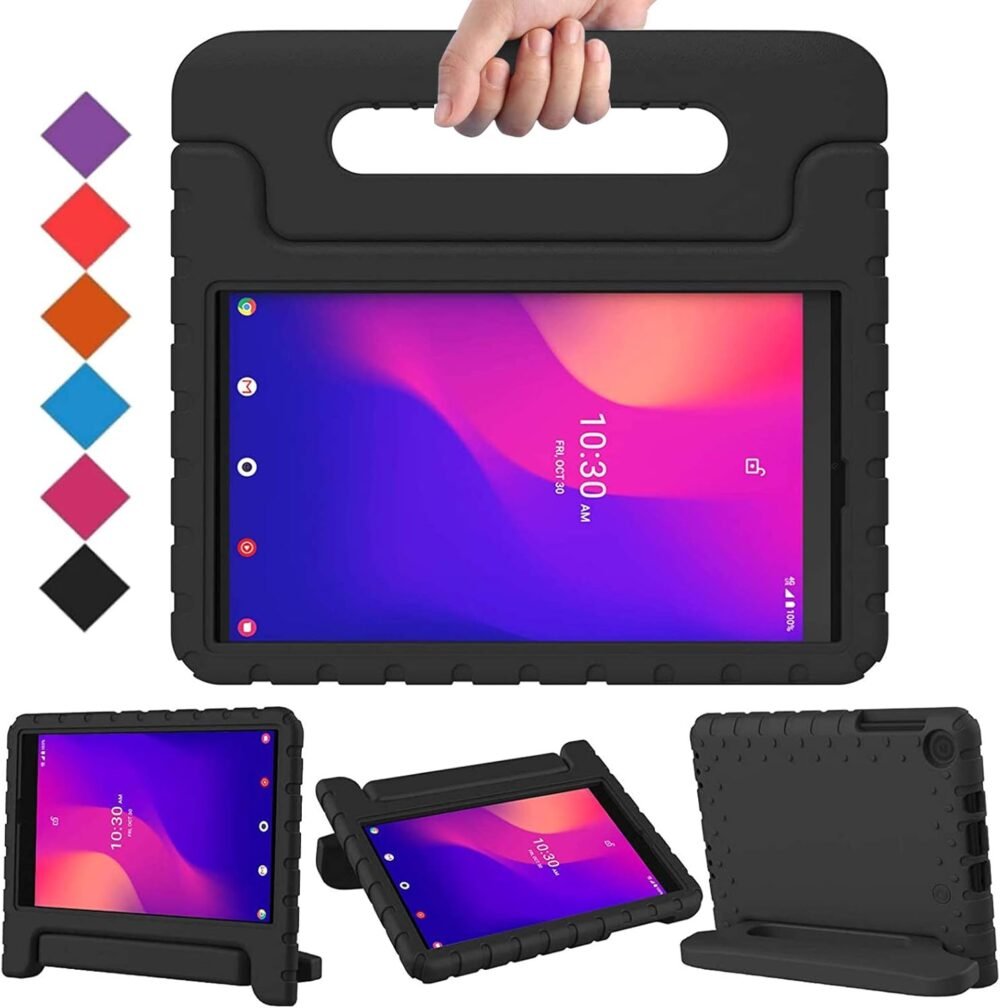 BMOUO Kids Case for Alcatel Joy Tab 2 8 inch 2020, Alcatel Joy Tab 2 Case, Shockproof Kids Friendly Convertible Handle Stand Case for Metroby t-Mobile Alcatel Joy Tab 2 8" Tablet Model: 9032Z - Black - Image 2