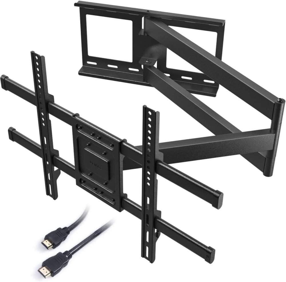 BONTEC TV Wall Mount with Extra Long Articulated Arm for 32-75 Inch TVs, Holds Up to 132lbs, Full Motion Dual Arm Long Reach TV Bracket with Tilt, Swivel, and Level Adjustment, Max VESA 600x400mm - Image 2