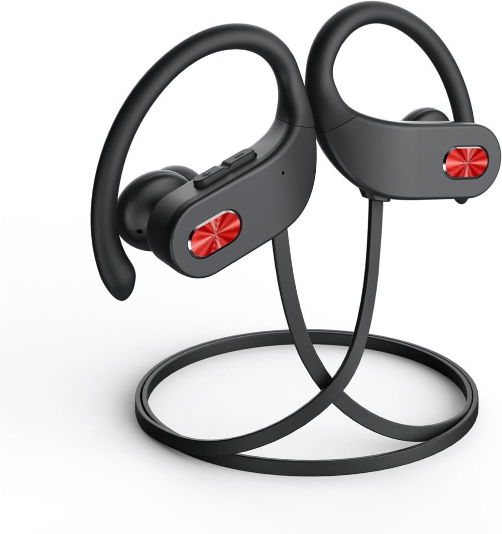 Boean Bluetooth Headphones, IPX7 Waterproof Wireless Headphones 16H Playtime Earphones Wireless Earbuds Stereo Sound Isolation Headsets for Sports, Gym, Workout - Image 2