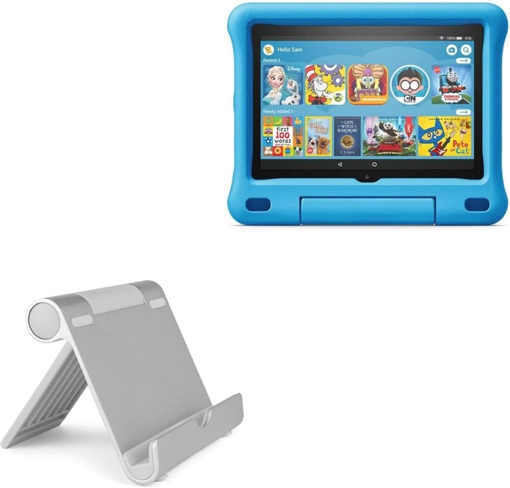 BoxWave Stand and Mount Compatible with Amazon Fire HD 8 Kids Edition (10th Gen 2020) - VersaView Aluminum Stand, Portable, Multi Angle Viewing Stand - Image 2