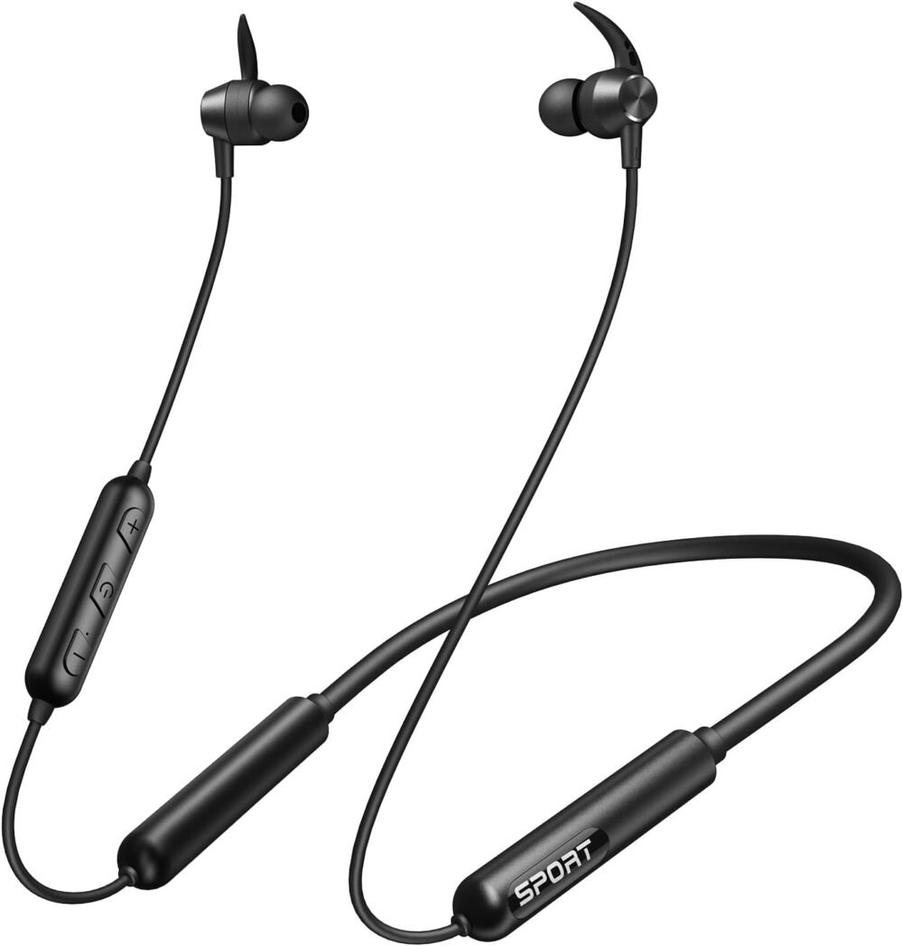 CXK Neckband Bluetooth Headphones, Bluetooth 5.3 Wireless Headphones 80Hrs Extra Long Playtime Stereo Bass in-Ear Headsets with Mic, IPX6 Waterproof Earbuds, Neckband Earphones for Sport, Business - Image 2