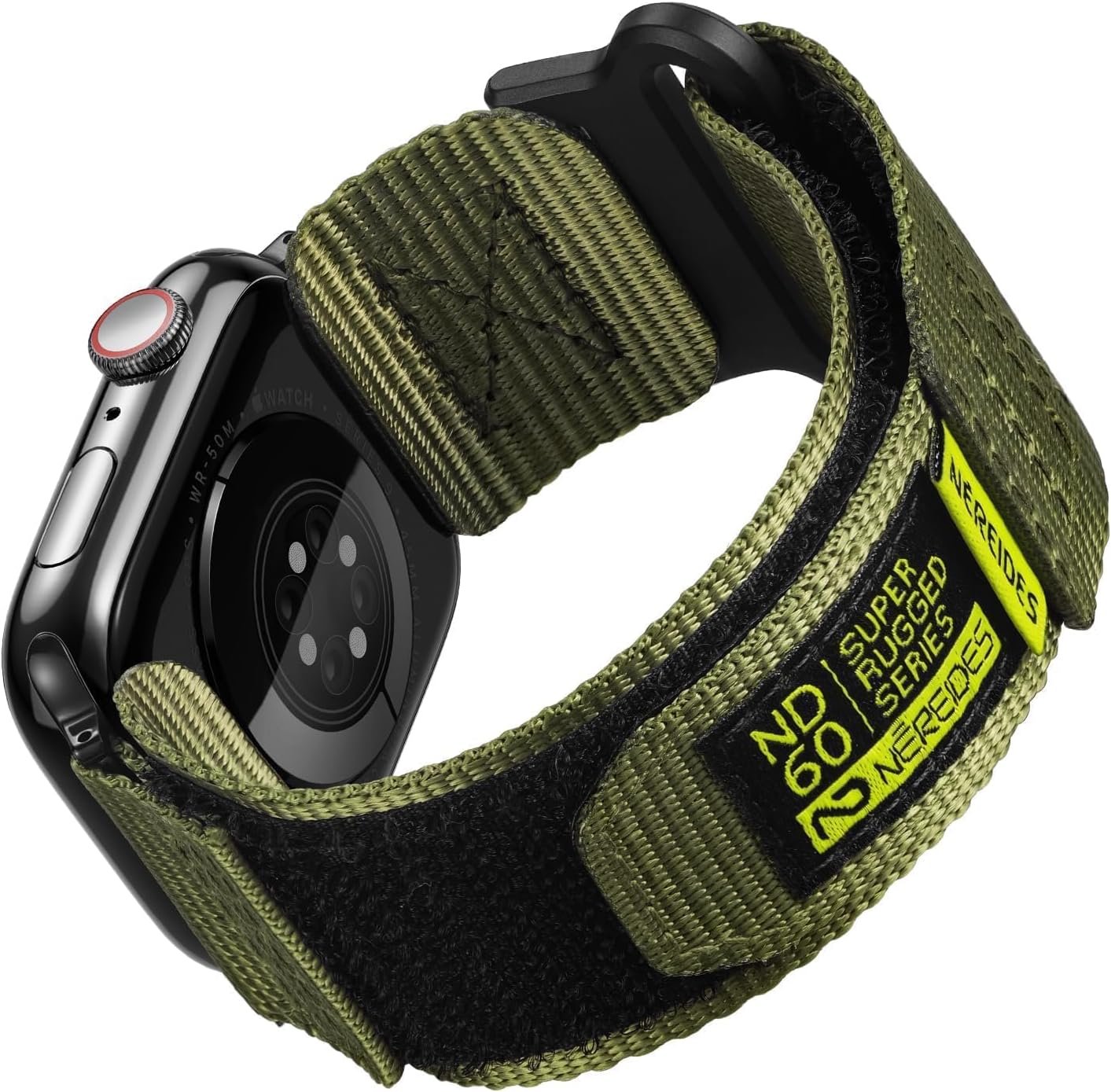 Compatible with Apple Watch Series 10 Band Series 9/8/7/6/5/4/SE/SE2/Ultra 1/2, Nylon Sports Strap with Woven Design for 49mm/46mm/45mm/44mm (L, Army Green) - Image 2