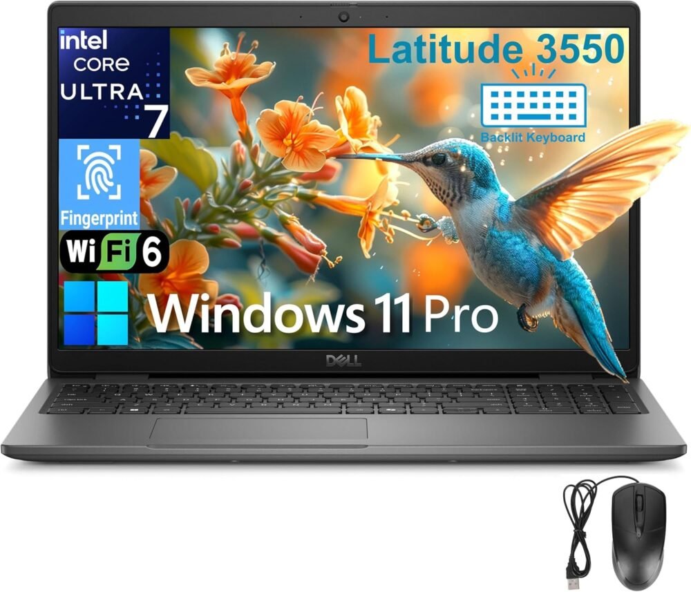 Dell Latitude 3550 Business Laptop Computer 15.6" FHD, Intel 12-Core Ultra 7 155U (Beat i7-1355U), 64GB DDR5 RAM, 2TB PCIe SSD, WiFi 6, BT 5.3, Backlit Keyboard, Fingerprint Reader, Windows 11 Pro - Image 2