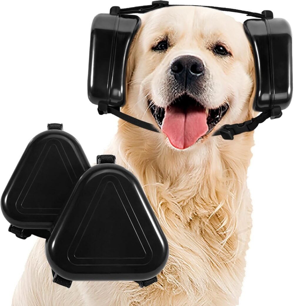 Dog Ear Muffs Noise Protection, Noise Cancelling Headphones for Dogs, Ear Covers for Hearing Protection and Anxiety - Black - Image 2