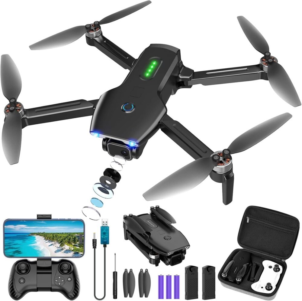 Drone with Camera, Brushless Motor 1080P FPV Drone with 2 Batteries, One Key Take Off/Land, 360 Flips, Waypoint Fly, Altitude Hold, Gravity Control, Foldable Mini Drones for Kids Adults, Beginner - Image 2