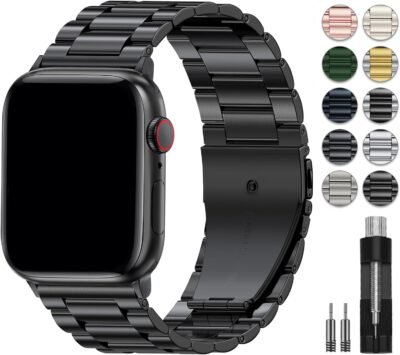 EPULY Metal Band Compatible with Apple Watch Band 49mm 46mm 45mm 44mm 42mm 41mm 40mm 38mm Men & Women, Business Stainless Steel Strap for iWatch Bands Ultra 2, SE, Ultra Series 9 8 7 6 5 4 3 2 1 - Image 2