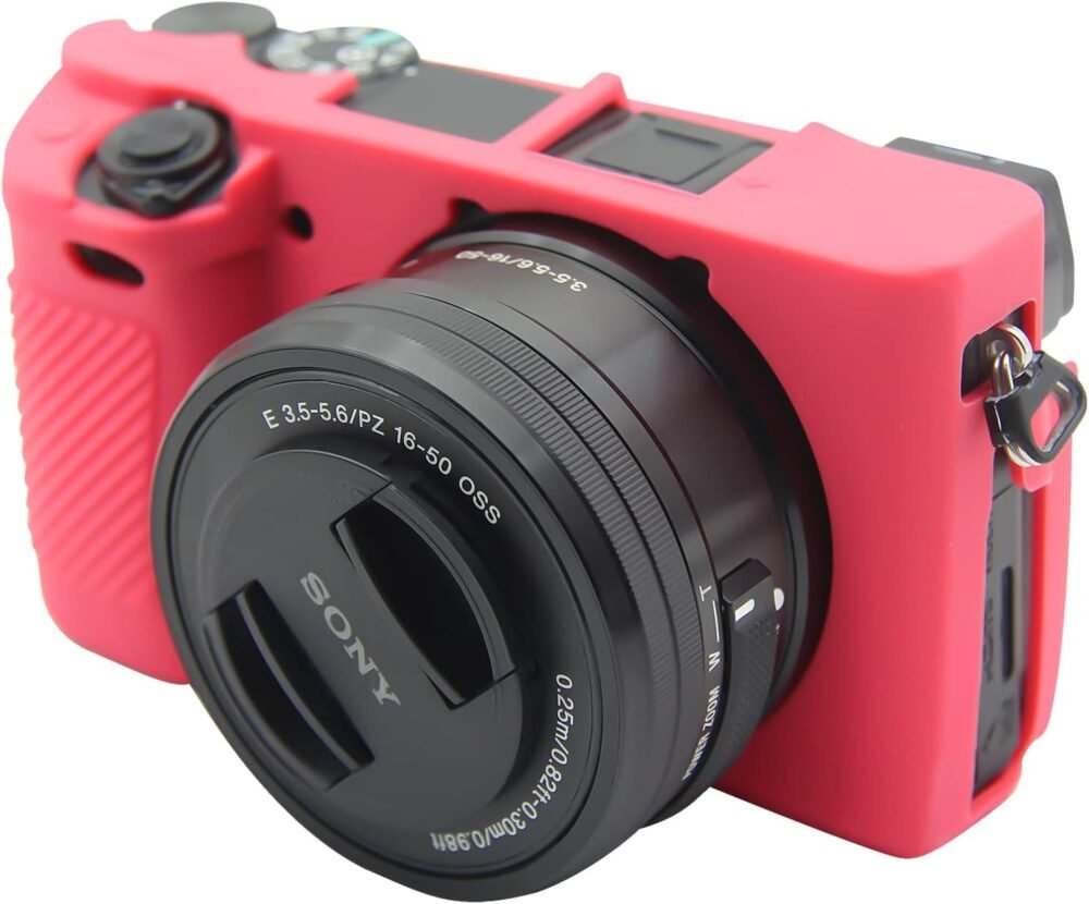 Easy Hood Case for Sony Alpha A6100 A6300 A6400 ILCE-6100 ILCE-6300 ILCE-6400 Digital Camera, Anti-Scratch Soft Silicone Housing Protective Cover Protector Skin (Rose) - Image 2