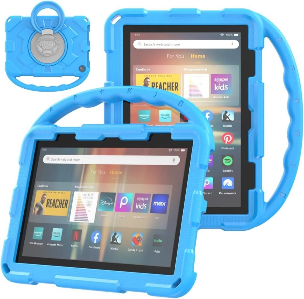 Fire HD 8 Tablet Case for Kids,Amazon Fire HD 8 Case(2024/2022/2020 Release,12th/10th Generation).(Incompatible with iPad and TCL) Rotating 360 Kickstand Lightweight Shockproof Protective Case Cover - Image 2