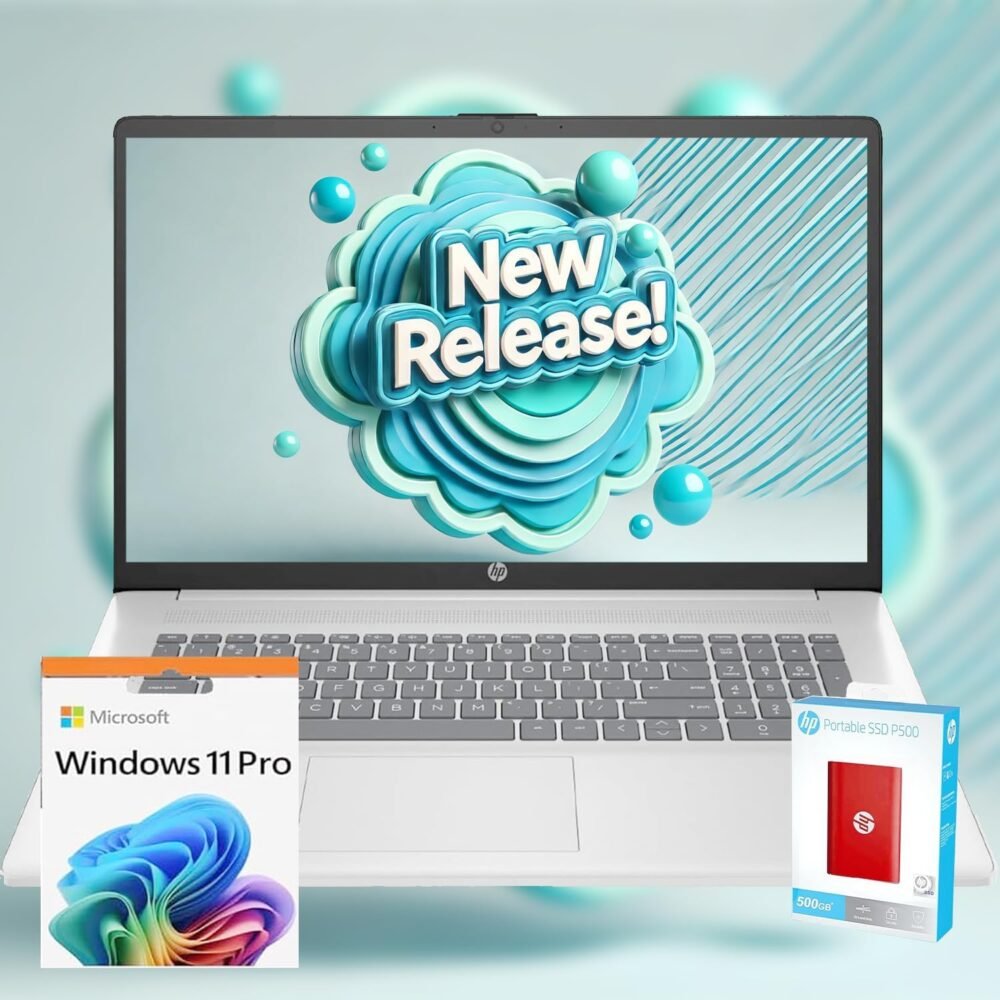 HP 2025 New 17 inch Laptop Computer • 64GB RAM • 2.5TB SSD (2TB PCIe SSD withHP P500 512GB Portable SSD) • AMD Ryzen 5 7430U 6-Cores Processor • Windows 11 Pro with Microsoft 365 - Image 2