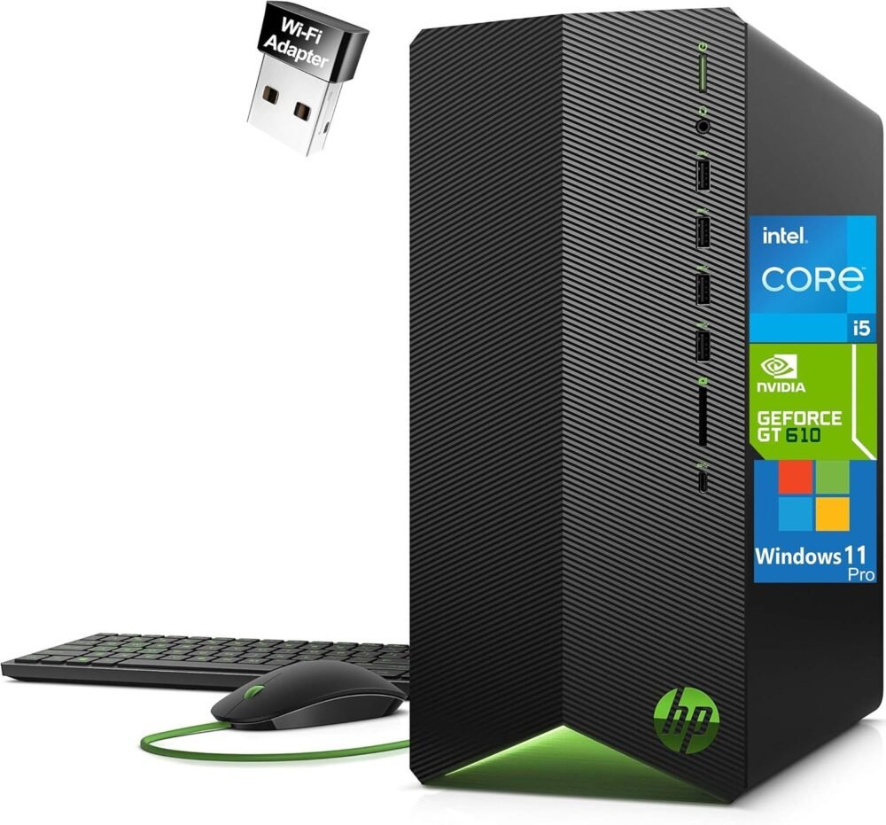 HP Pavilion Tower PC Desktop Computer, 32GB DDR4 RAM, 1TB PCIe SSD, Intel 6-Core i5-10400F (Beat i7-8700), GeForce GT 610 2GB, WiFi Adapter, RJ45, Type-C, HDMI, KB and Mouse, Windows 11 Pro, WE/PGPY - Image 2