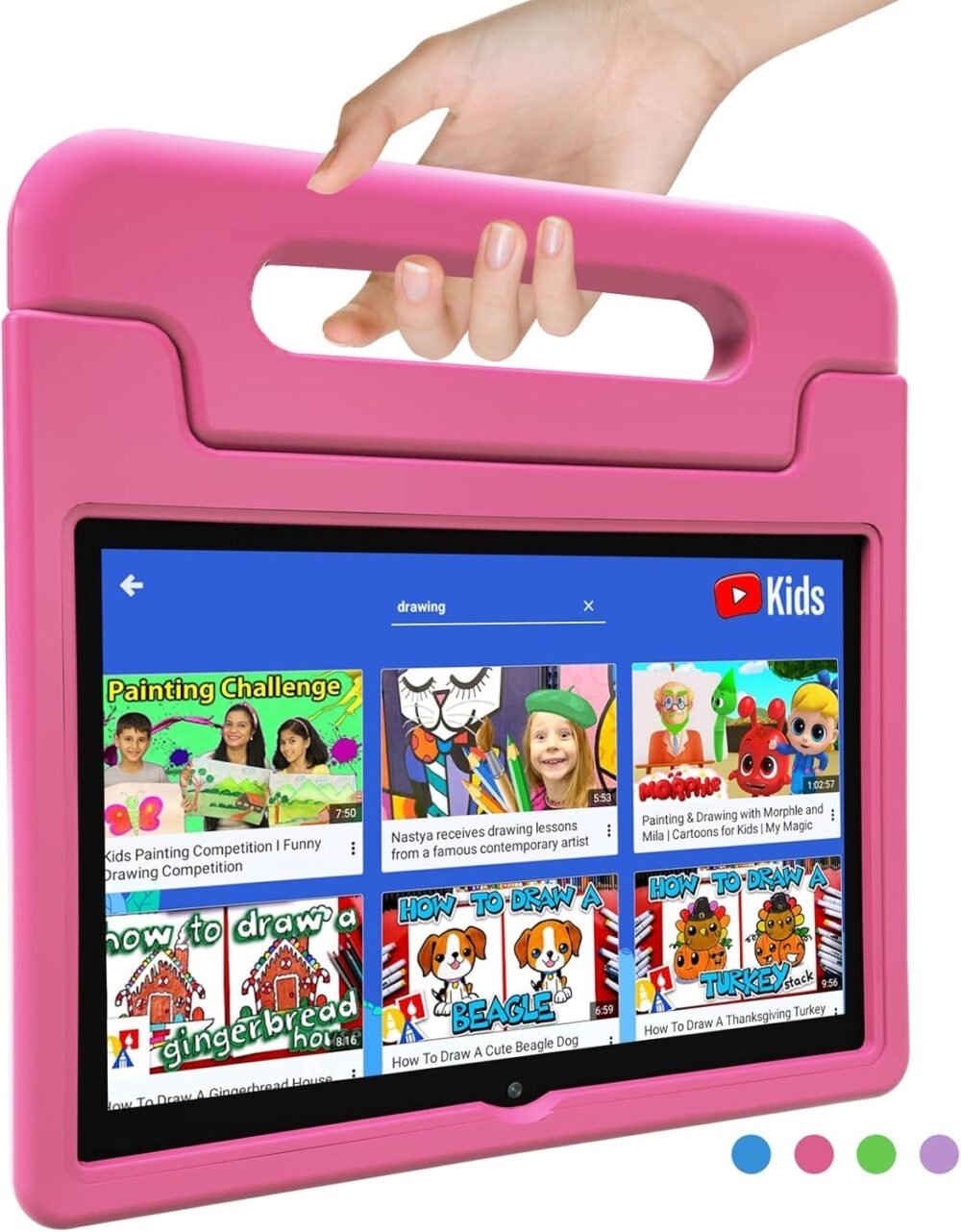 Kids Tablet, 10.1 Inch Tablet for Kids Android 14, 64GB Octa-Core, WiFi, Big Battery, Google Kids Space, Parental Control 1280 * 800 HD Display Children Tablets Pink - Image 2