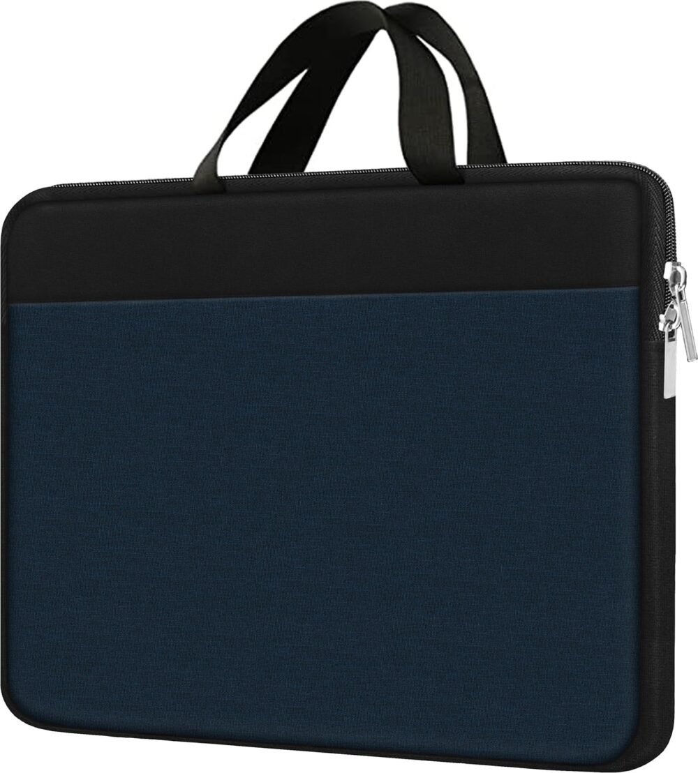 Laptop Sleeve, Travel 15.6 inch Laptop Case Handbag Shockproof Protective Computer Cover Carrying Bag Briefcase for 15" 15.6" HP Asus Acer Dell Lenovo Laptop Notebook Ultrabook, (Black/Deepblue) - Image 2